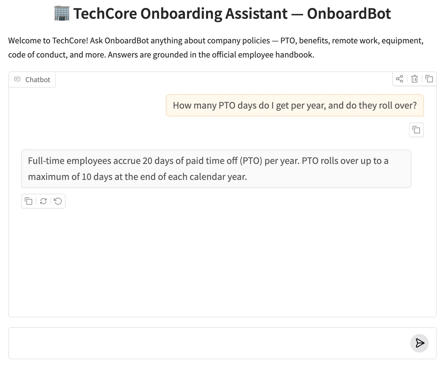 OnboardBot Gradio web UI