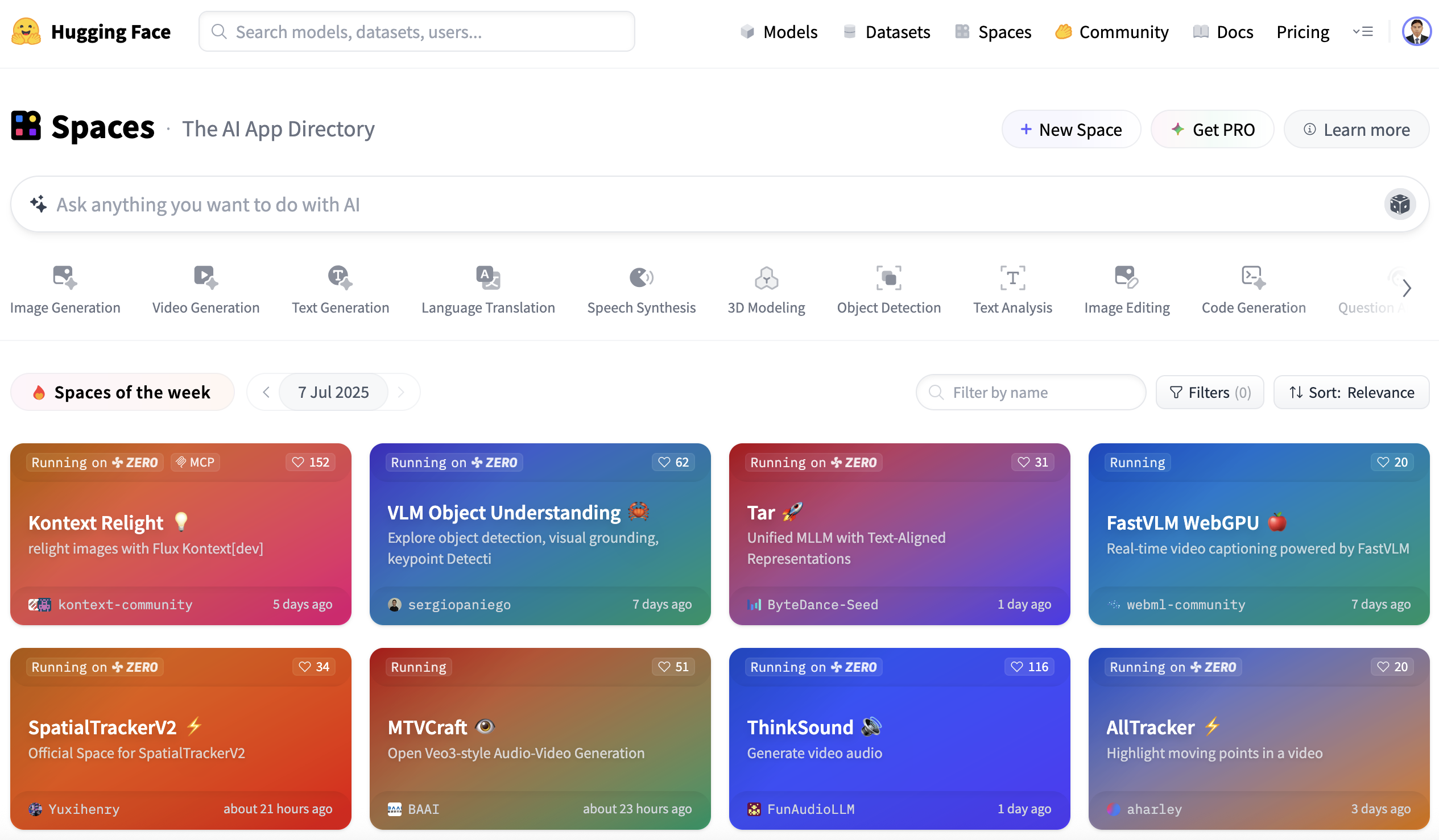 Hugging Face Space Dashboard