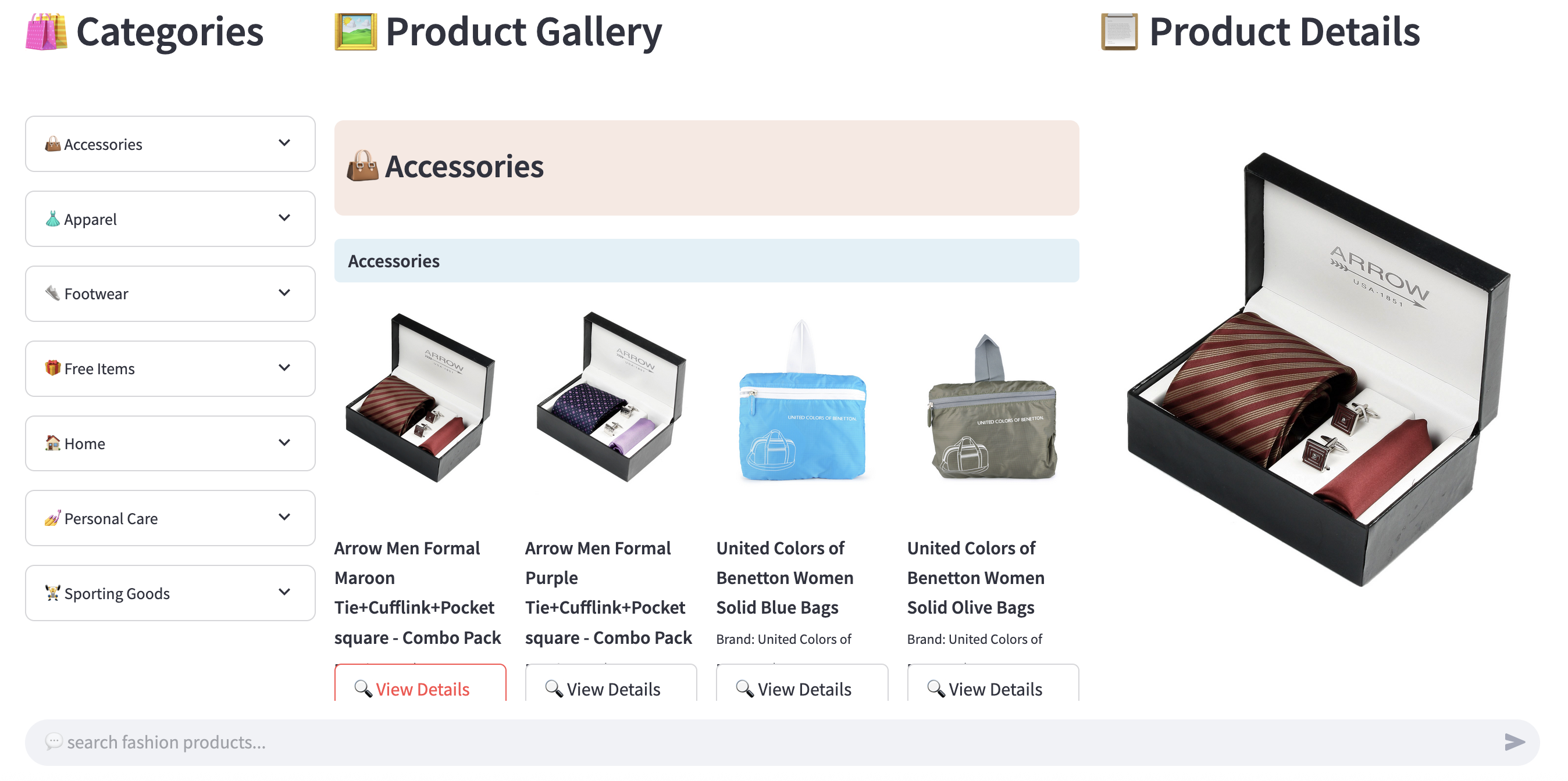 RAG Fashion Recommendation Web UI