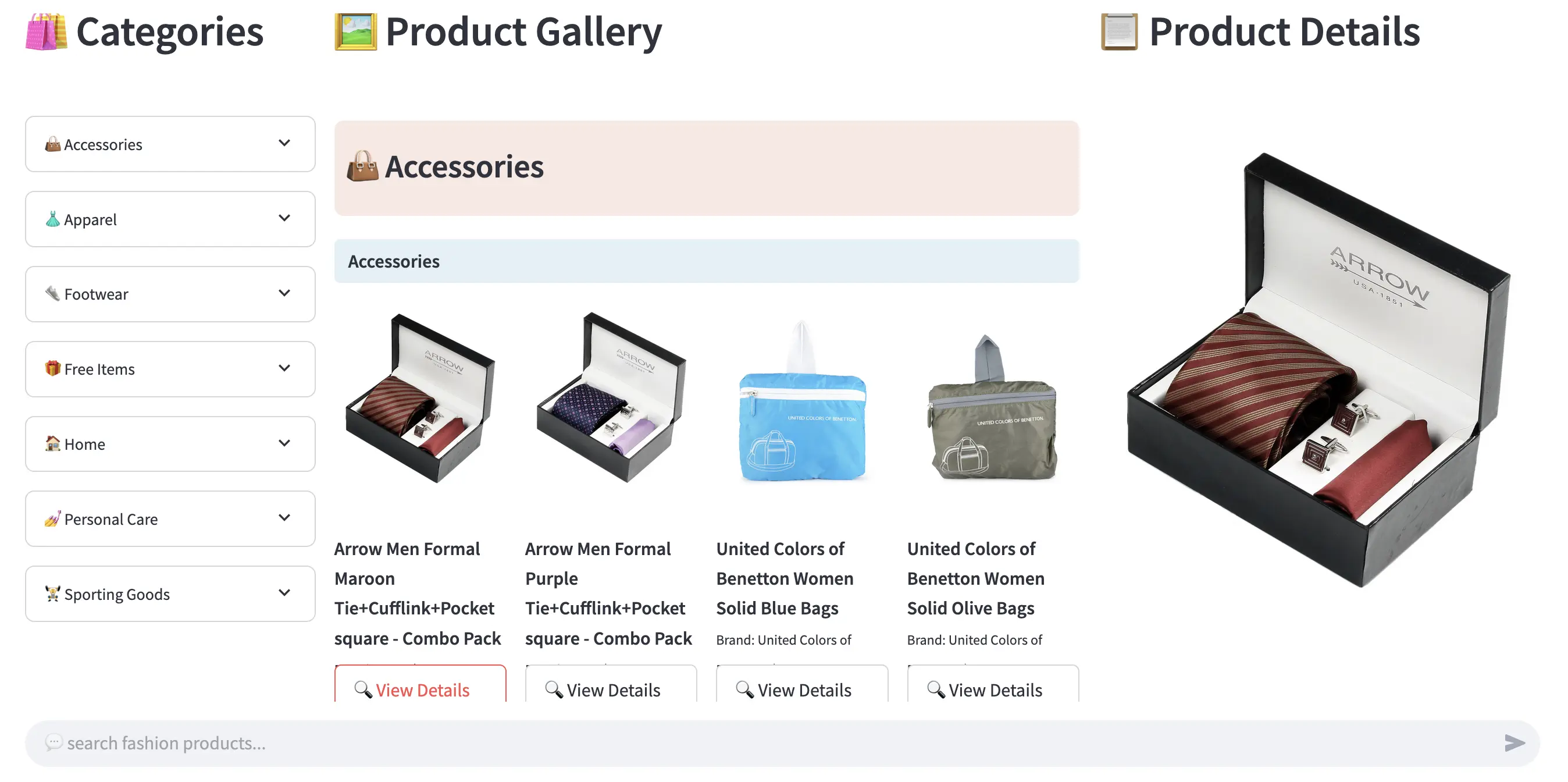 RAG Fashion Recommendation Web UI